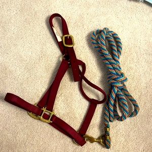 BMB large horse halter + Weaver lead rope, extra long